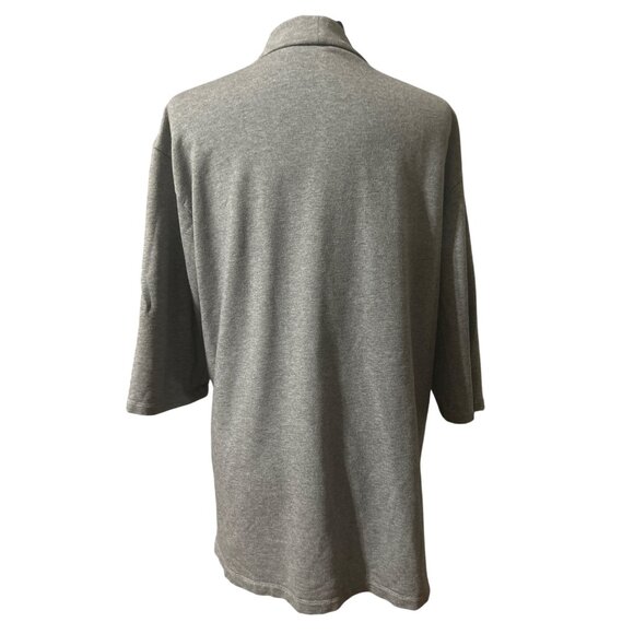 Pure Jill Womens Open Front Short Sleeve Cardigan With Pockets Gray L - Picture 3 of 8